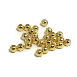 Metalen kralen 4 mm rond goudkleur (25st)