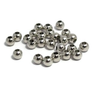 Metalen kralen 4 mm rond antiek zilverkleur (25st)