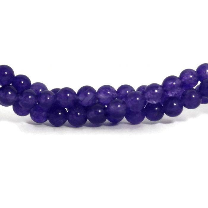 Jade kralen 4 mm rond indigo (streng)