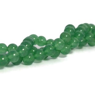 Jade kralen 8 mm rond imitatie groene aventurijn (streng)