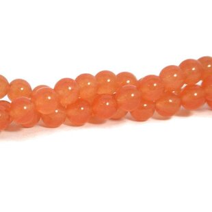 Jade kralen 8 mm rond light salmon (streng)