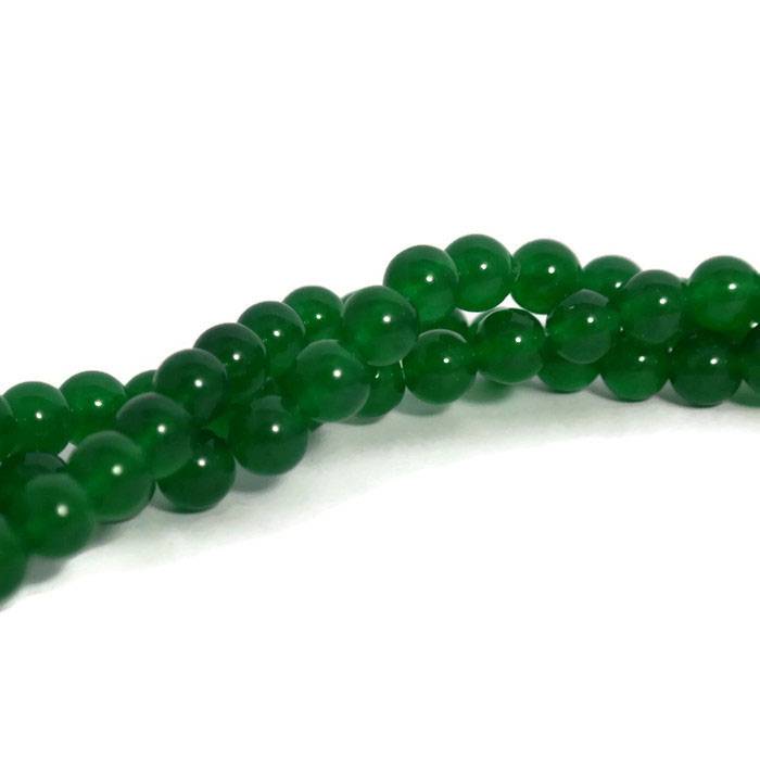 Jade kralen 8 mm rond green (streng)