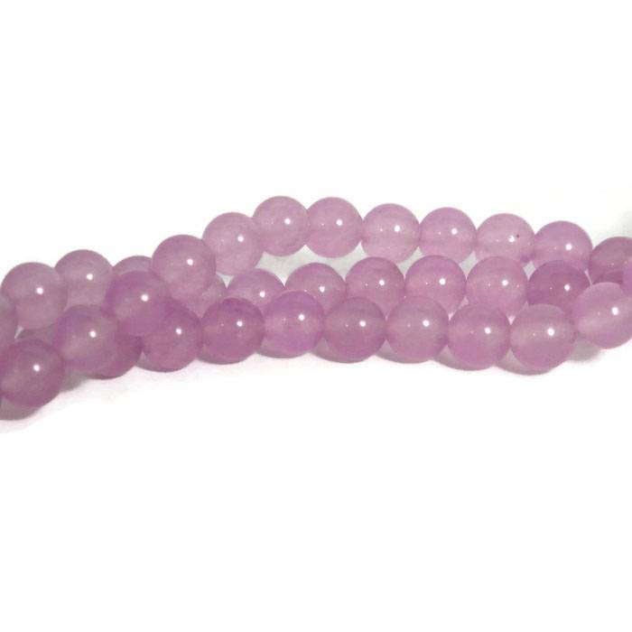 Jade kralen 8 mm rond plum (streng)