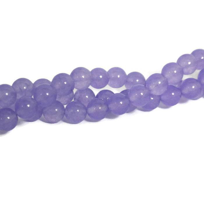 Jade kralen 8 mm rond medium purple (streng)