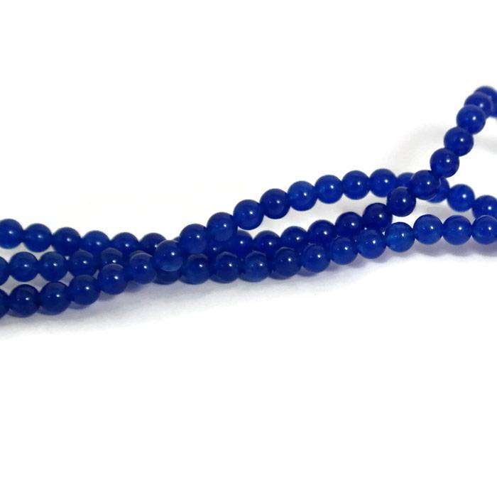 Jade kralen 4 mm rond midnight blue (streng)