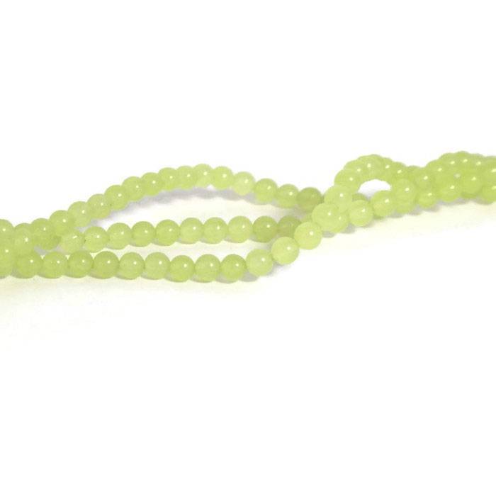 Jade kralen 4 mm rond peridot (streng)