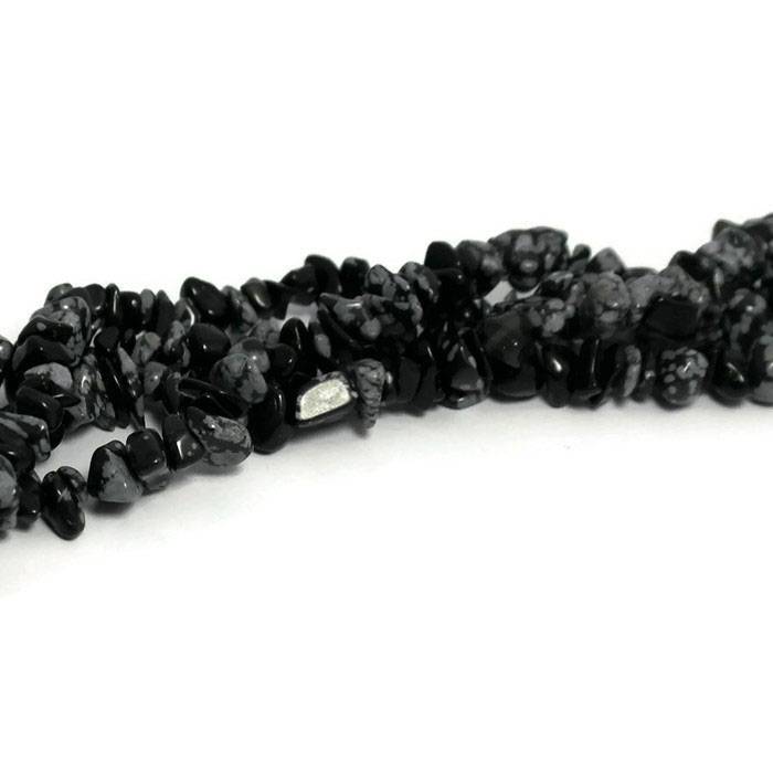 Sneeuwvlok obsidiaan splitkralen (streng)