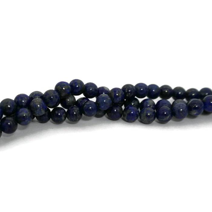 Lapis lazuli kralen 6 mm rond (natuurlijk) (streng)