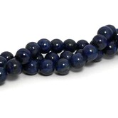 Lapis lazuli kralen 10 mm rond (natuurlijk) (streng)