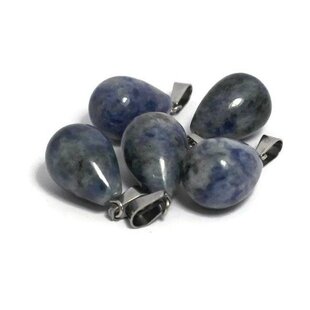 Blue spot stone druppel hanger (p/st)