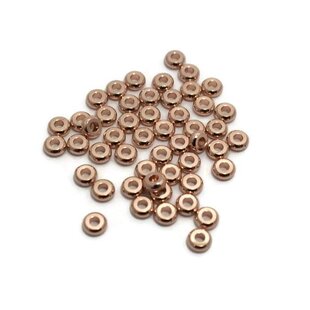 Metalen kralen spacer rosé goudkleur 4x2 mm (zakje 50 st)