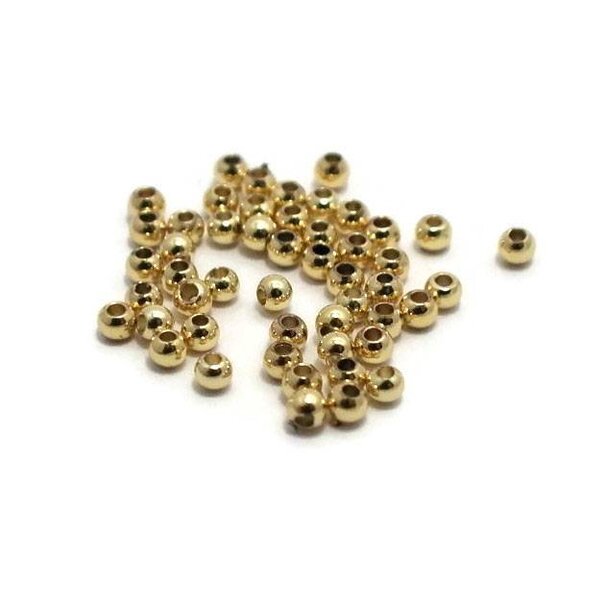 Metalen kralen 2,5 mm rond goudkleur (50 st)