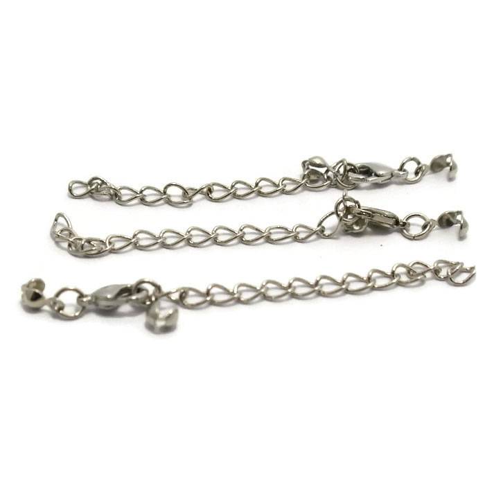 Verlengketting met kalotten antiek zilverkleur (3st)