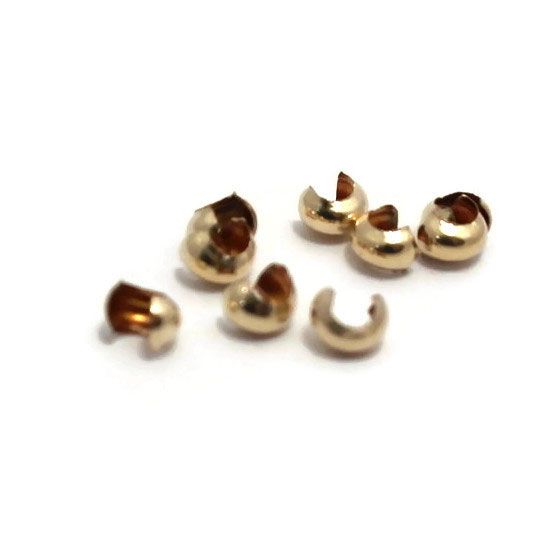Gold filled 14 kt knijpkraal verberger 3,2 mm
