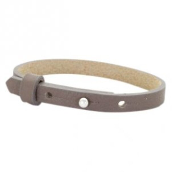 Cuoio armband leer 8 mm deep greige brown (p/st)