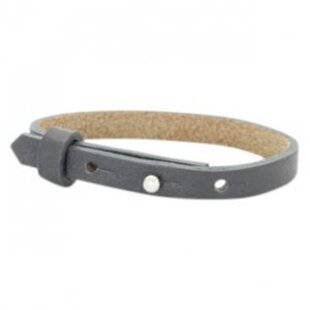 Cuoio armband leer 8 mm lava grey (p/st)