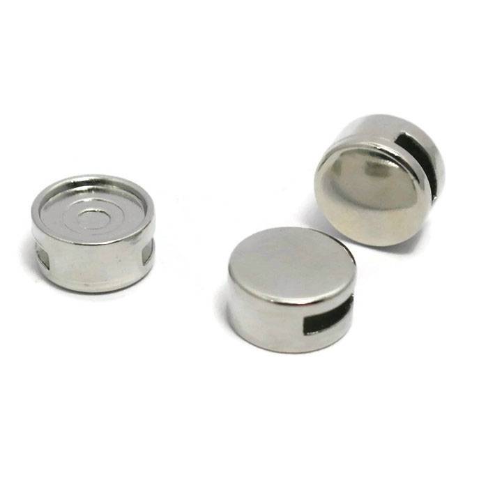 Cuoio schuiver voor 12 mm cabochon zilverkleur (p/st)