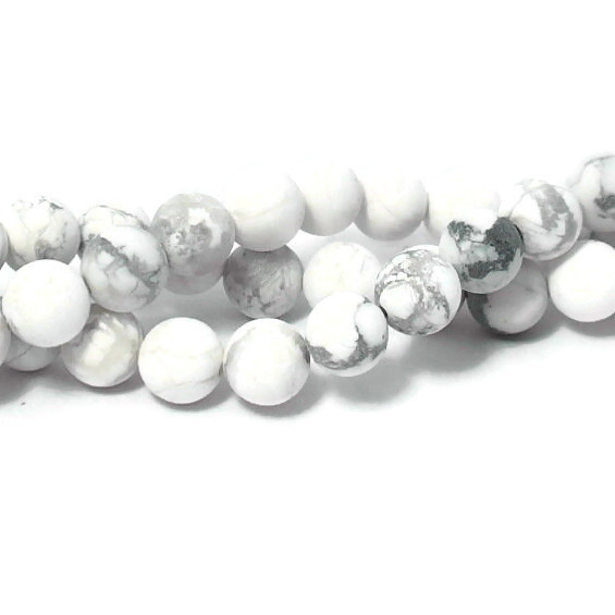 Howliet kralen 8 mm rond 'frosted' (streng)