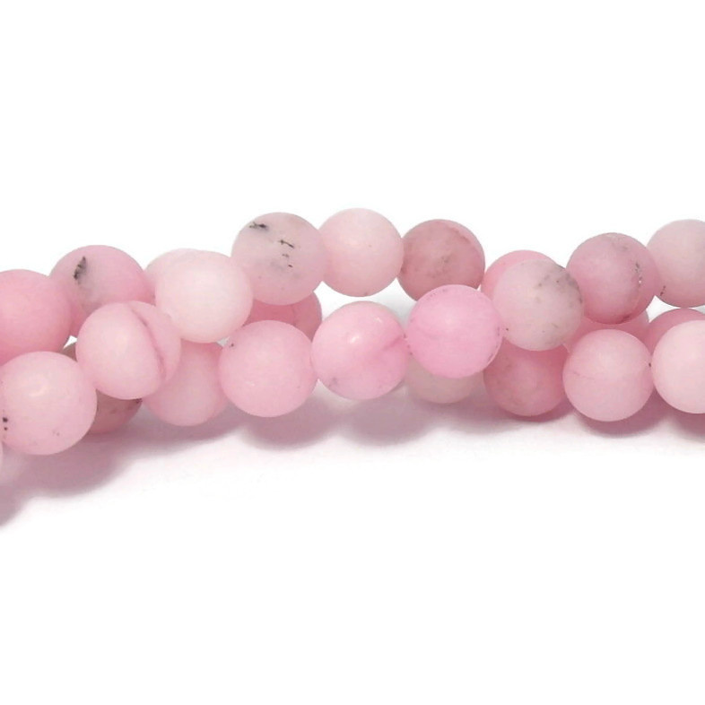 Jaspis- roze sesam jaspis kralen 10~10,5 mm rond 'frosted' (streng)