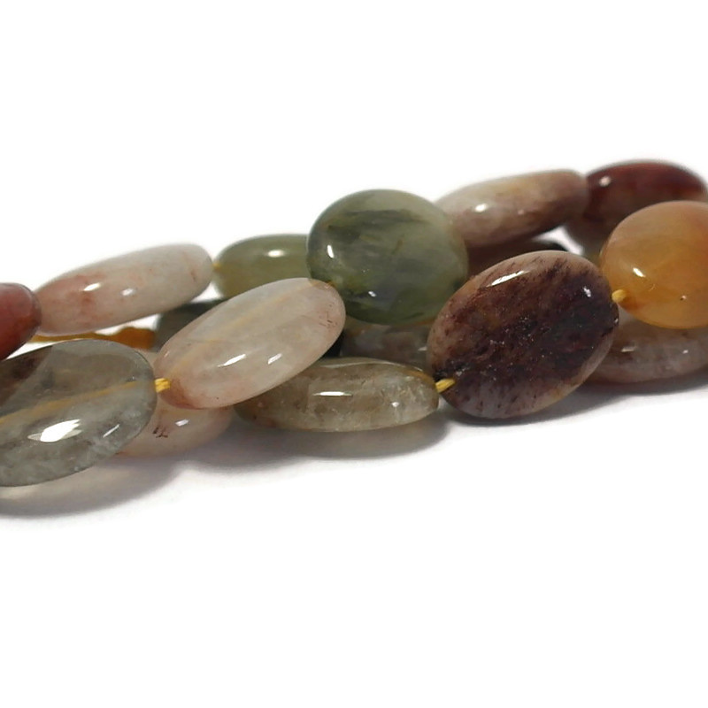 Rutiel kwarts kralen 16x12 mm ovaal (streng)