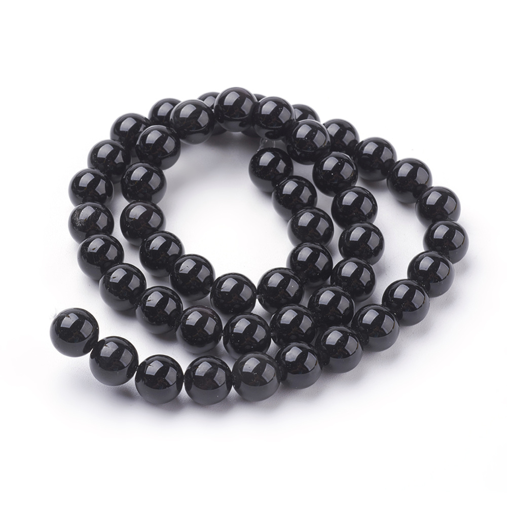 Obsidiaan kralen 8 mm rond AA kwaliteit (streng)