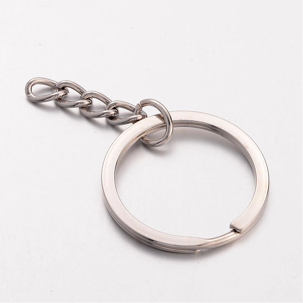 Sleutelringen zilverkleurig 25 mm (plat)
