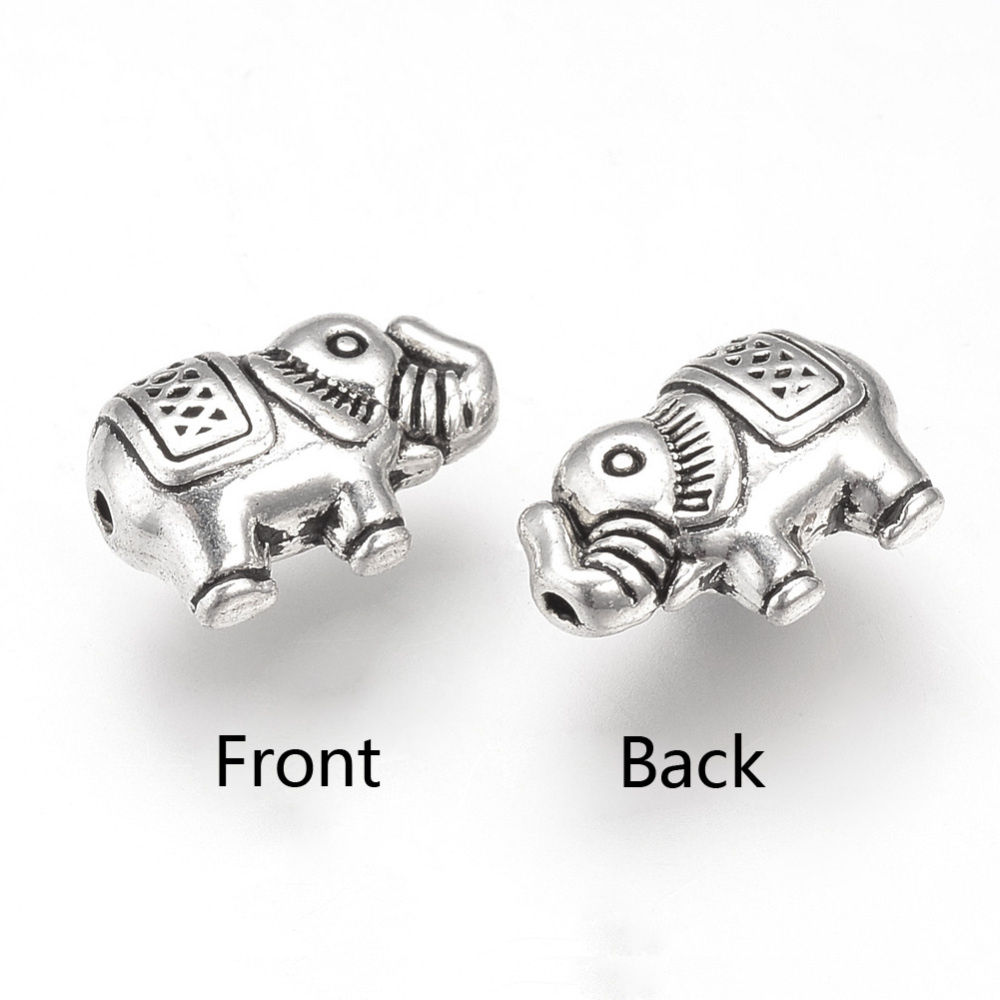 Metalen kralen olifant (5 st)