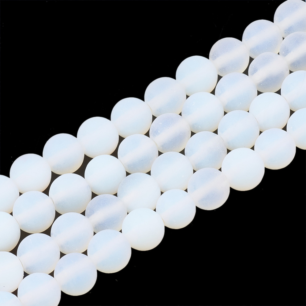 Opaliet kralen 8 mm rond 'Frosted' (streng)
