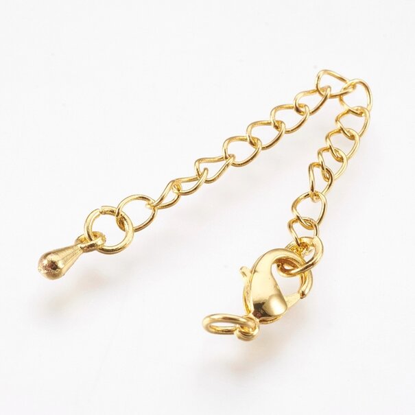 Verlengketting goudkleurig met sluiting (p/st)