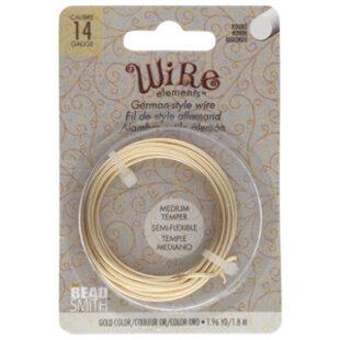 Wire elements -14 gauge 'Gold' semi-flexibel