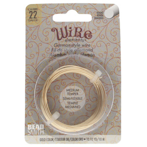 Wire elements -22 gauge 'Gold' semi-flexibel
