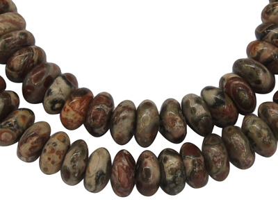 Jaspis - leopard skin jaspis kralen 6x3 mm abacus (streng)