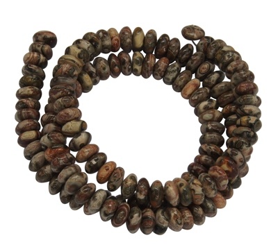 Jaspis - leopard skin jaspis kralen 6x3 mm abacus (streng)