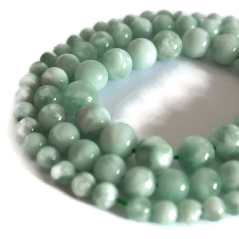 Angeliet - groene angeliet kralen 10 mm rond (streng)