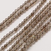 Rookkwarts kralen 2 mm rond (streng)