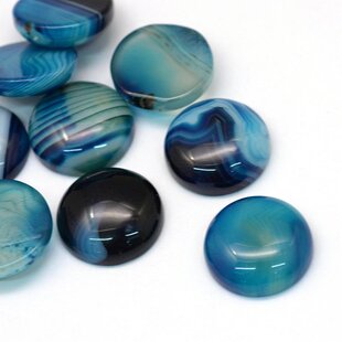 Agaat - gestreepte agaat cabochon 20 mm blauw