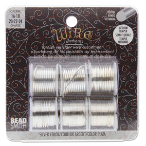 Wire elements - 16-24 gauge assortiments verpakking 'Silver'