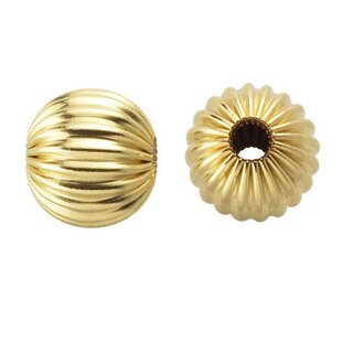 Goldfilled 14kt kralen - rond 3 mm 'geribbeld' (p/st)