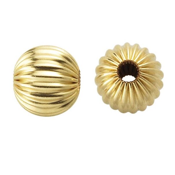 Goldfilled 14kt kralen - rond 3 mm 'geribbeld' (p/st)