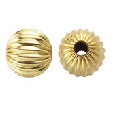 Goldfilled 14kt kralen - rond 5 mm 'geribbeld' (p/st)