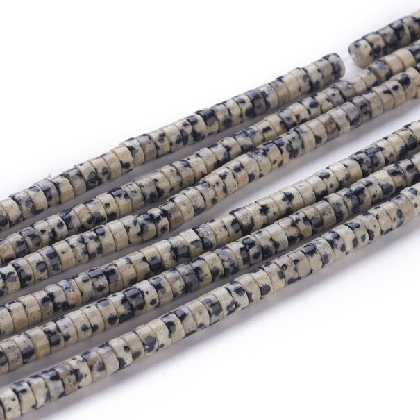 Dalmatier Jaspis Heishi Kralen (4~4,5x2,5 mm) – Halve Streng