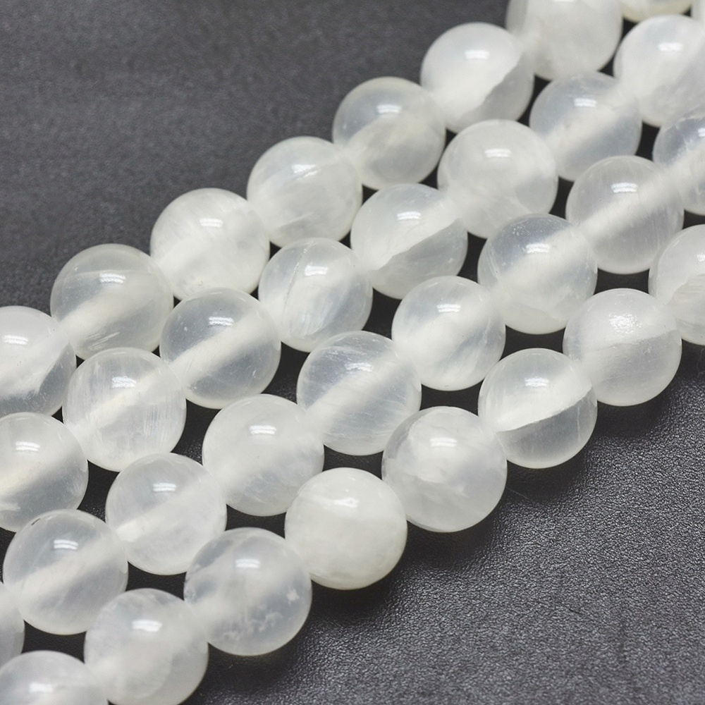 Seleniet kralen 8 mm rond (streng)