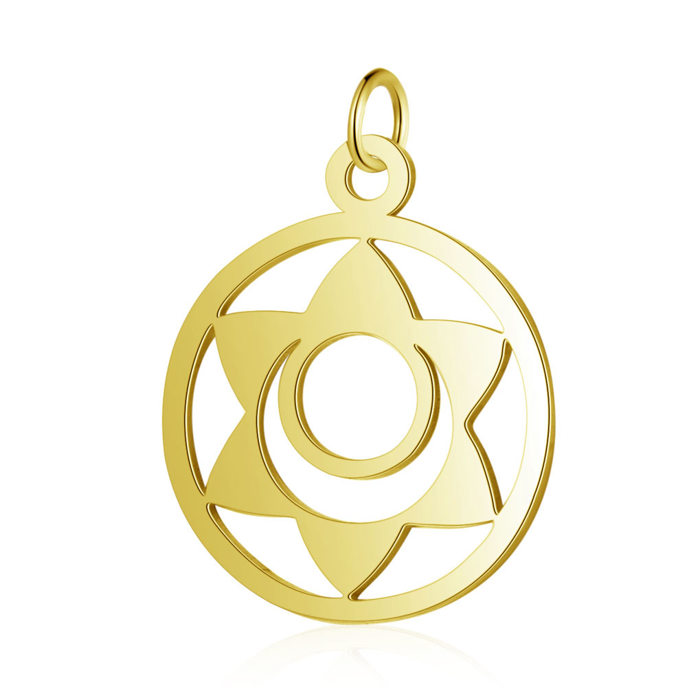 Chakra bedel 'Svadhishthana' RVS goudkleur (p/st)