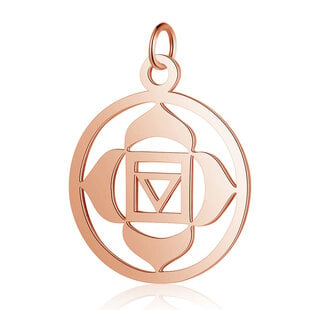 Chakra bedel 'Muladhara' RVS rosé goudkleur (p/st)