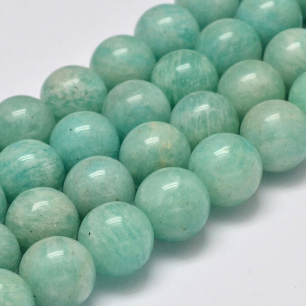 Amazoniet kralen 8 mm rond A kwaliteit (1/2 streng)