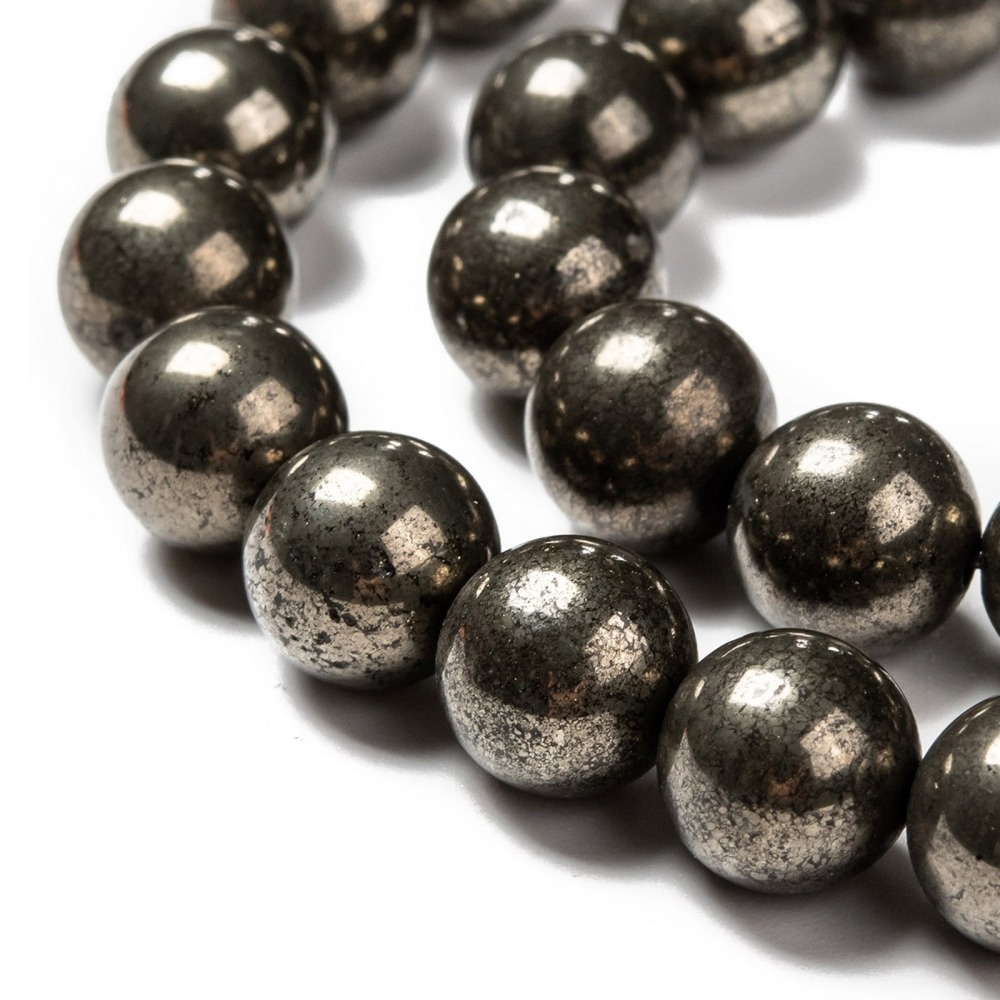 Pyriet kralen 10 mm rond (streng)