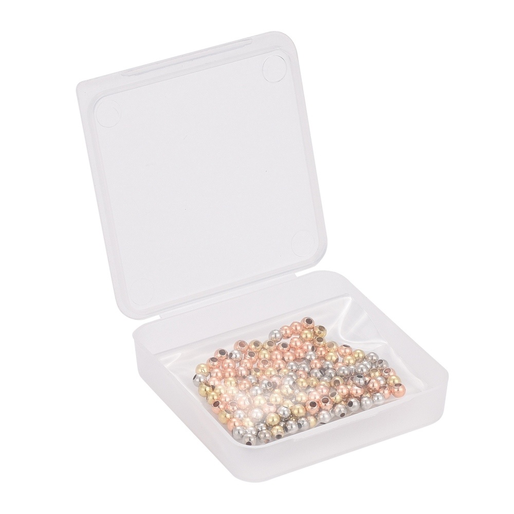 Metalen kralen 3 mm rond mix (150st)