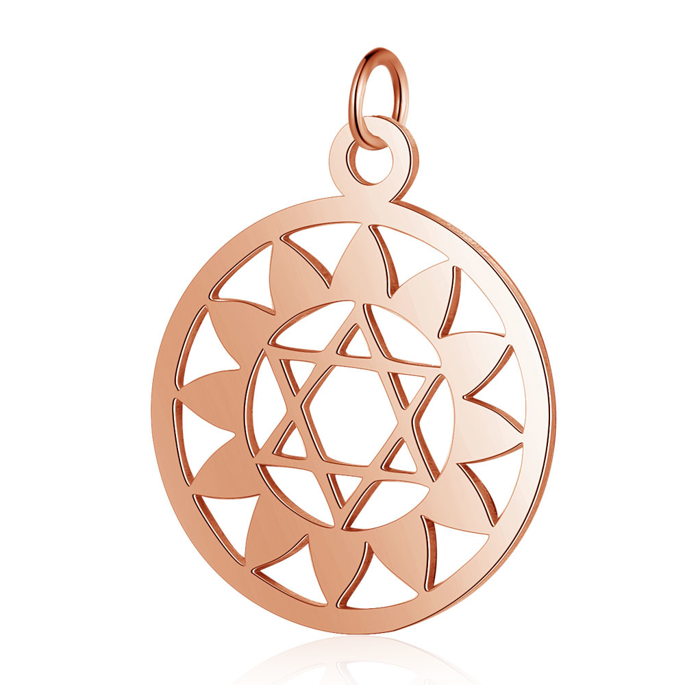 Chakra bedel 'Anahata' RVS rosé goudkleur (p/st)