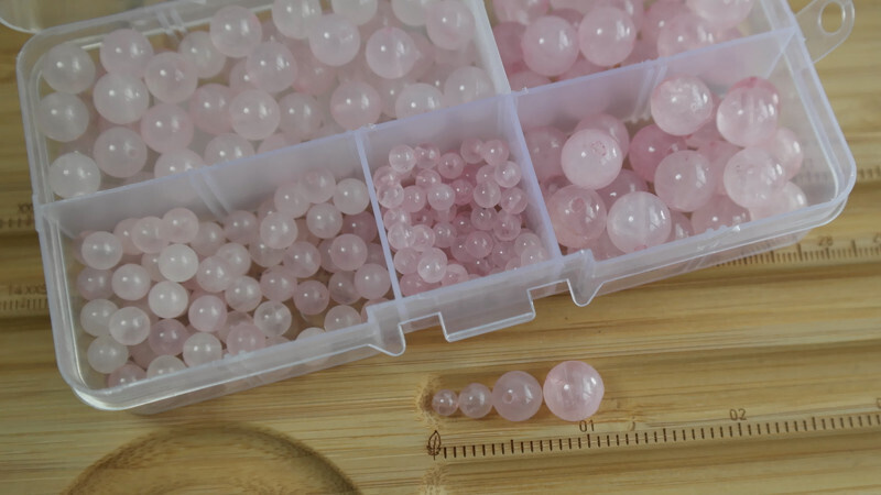 Rozenkwarts edelsteen kralen set 4,6,8 en 10 mm