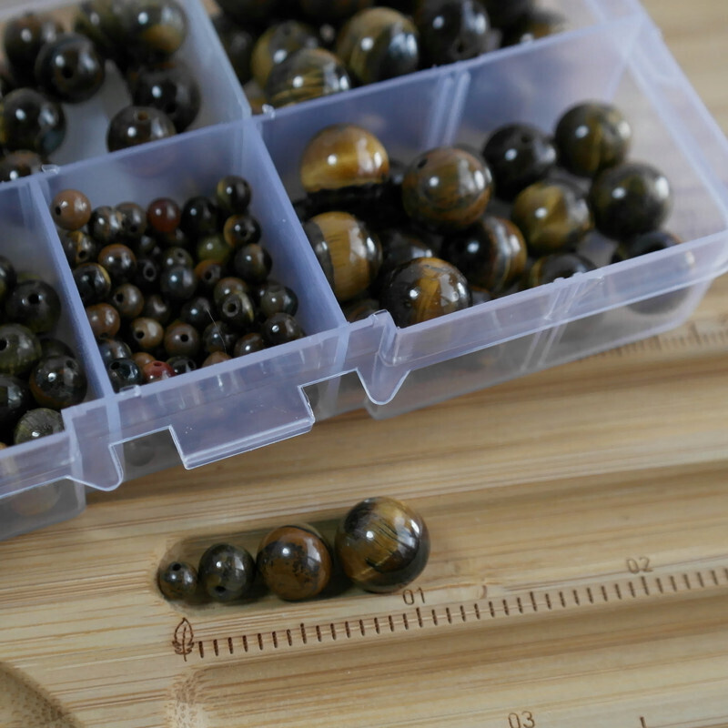 Tijgeroog edelsteen kralen set 4,6,8 en 10 mm